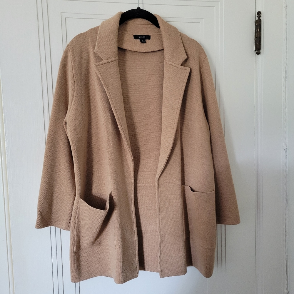 J Crew Sophie Sweater Blazer in Camel Small